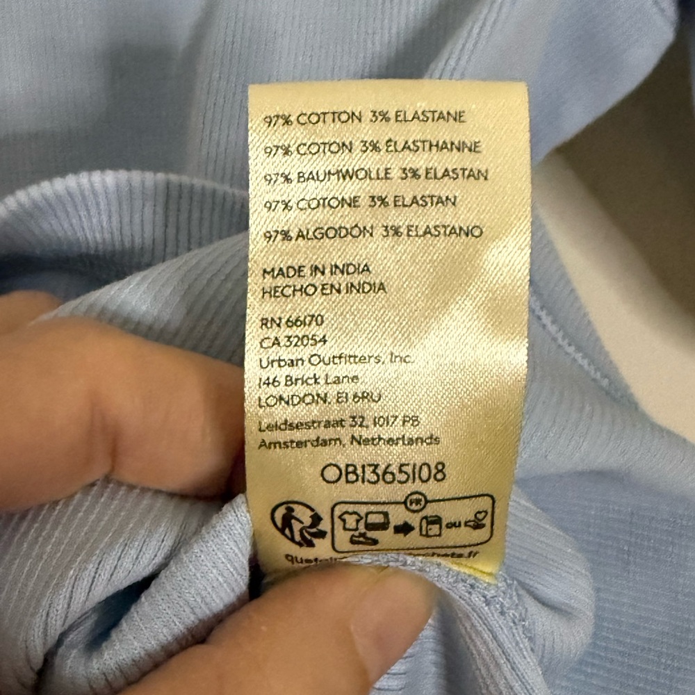 {Maeve by Anthropologie}-Size M-Light Blue Short Sleeve Top - Picture 6 of 6